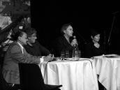 Diskutierten im Leeren Beutel (v.l.): Winnie Freisleben, Roland Spiegel, Andreas Kolb und Christine Fuchs. Foto: René Nahrath